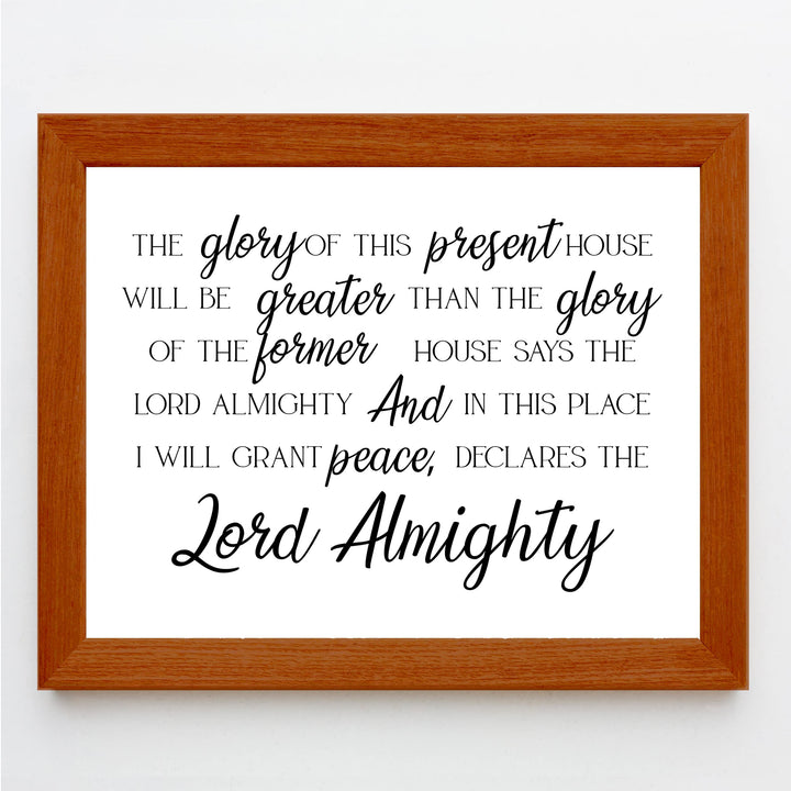 In This Place, I Will Grant Peace Bible Verse Wall Art Decor -10 x 8" Inspirational Christian Scripture Print -Ready to Frame. Religious Decoration for Home-Office-Church Decor. Haggai 2:9.