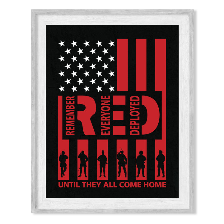 Remember Everyone Deployed Patriotic Military Wall Decor -8 x 10" American Flag USA Poster Print-Ready to Frame. Home-Office-School-Man Cave Decor. Great Sign to Show Patriotism and Respect!