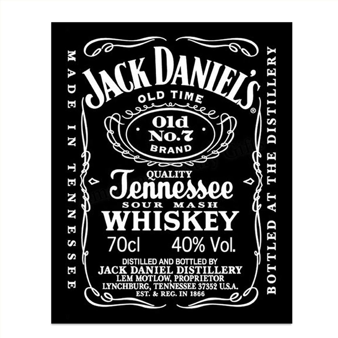 Jack Daniels Whiskey Label- Wall Art Sign- 8 x 10"