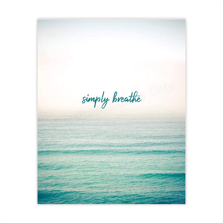 "Simply Breathe"-Spiritual Quotes Wall Art-8 x 10"