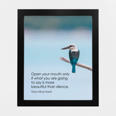 More Beautiful Than Silence -Thich Nhat Hanh Mindfulness Quotes -8 x 10" Spiritual Wall Art Print-Ready to Frame. Inspirational Home-Office-Studio-Meditation-Zen Decor. Great Reminder to Be Kind!