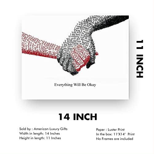 "Everything Will Be Okay" Inspirational Wall Art-14 x 11"