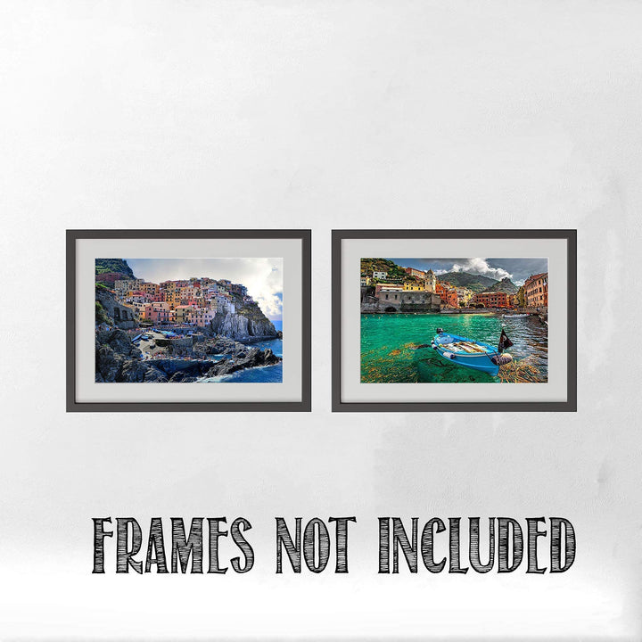 Mediterranean Cities by the Sea- 2 Image Set Wall Art - 8 x 10"s Prints Art- Ready to Frame. Home D?cor, Office D?cor or Wall Art for Living Room. Beautiful Italian Sea City Images &amp; Pictures.