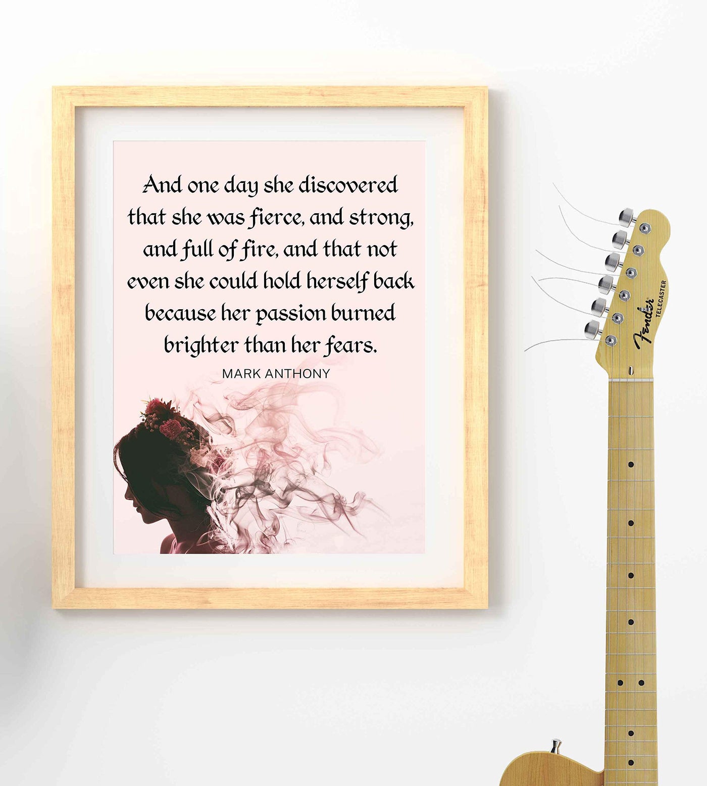 Mark Anthony Quotes-"And One Day She Discovered She Was Fierce"-8 x 10" Inspirational Wall Art Print-Ready to Frame. Motivational Home-Bedroom-Dorm Decor. Great Positive Gift to Inspire Strong Women!