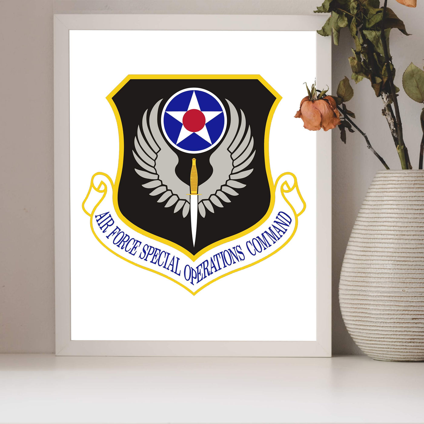 US Air Force Special Operations Command Logo- 8 x 10"- Military Wall Art Print- Ready to Frame. Patriotic Home-Office-Bar-Cave-Lodge Decor. Perfect Gift for Those Who Served. Display Your Pride!