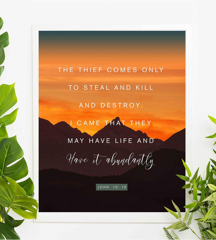 I Came That They May Have Life John 10:10- Bible Verse Wall Art- 8x10" - Scripture Wall Print-Ready to Frame. Inspirational Home-Office-Church D?cor. Beautiful Christian Art Gift. Empowering Verse!