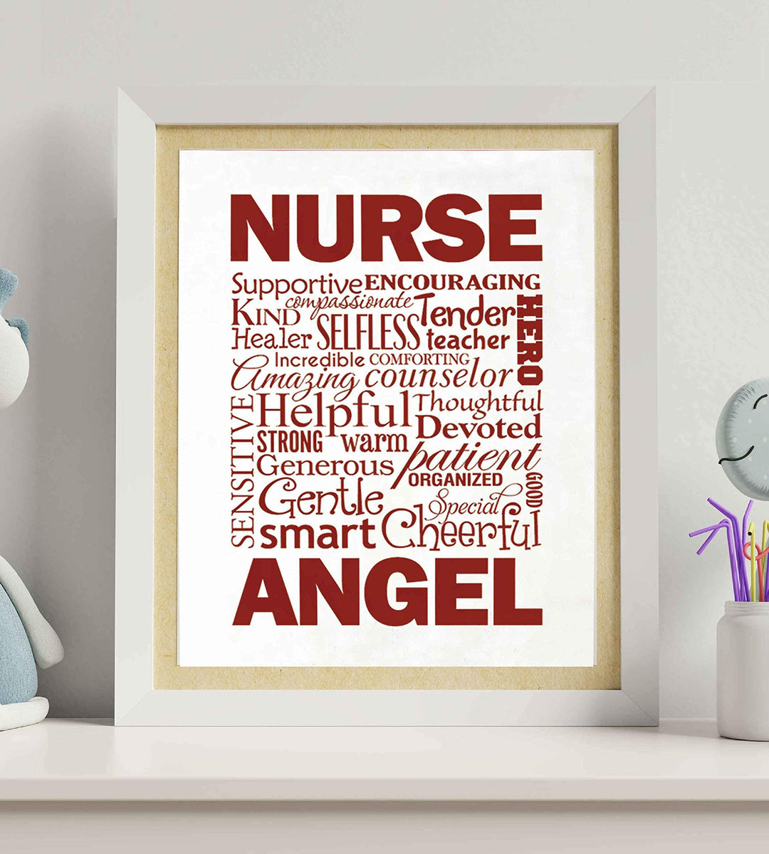 The Perfect Nurse- Word Art-Inspirational Wall Art- 8 x 10" Modern Typographic Print-Ready to Frame. Motivational Home-Office-School Decor. Great Gift of Appreciation for Nurses &amp; Nursing Students!