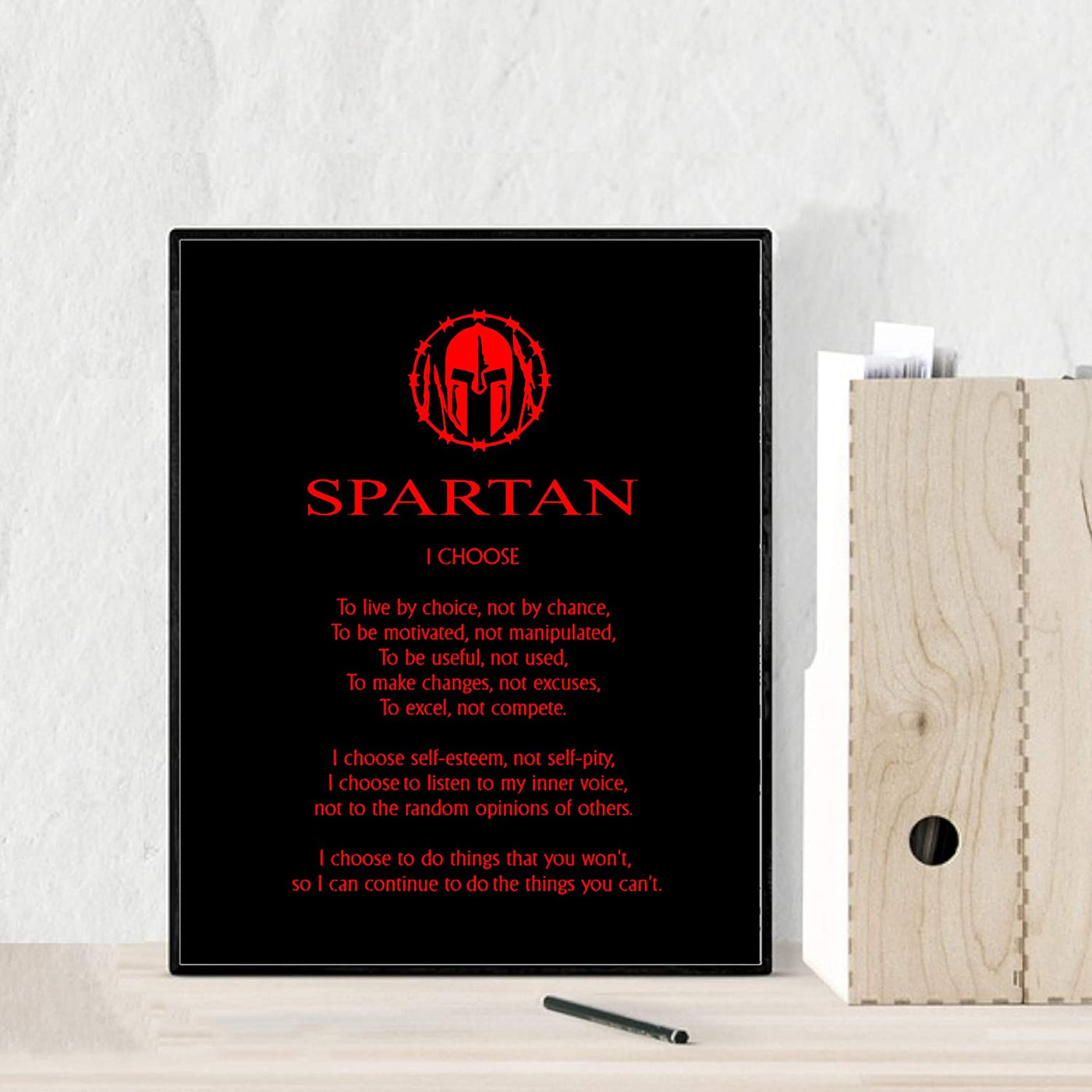 "Spartan Code Affirmations- I Choose."- Motivational Quotes Wall Art-8 x 10"