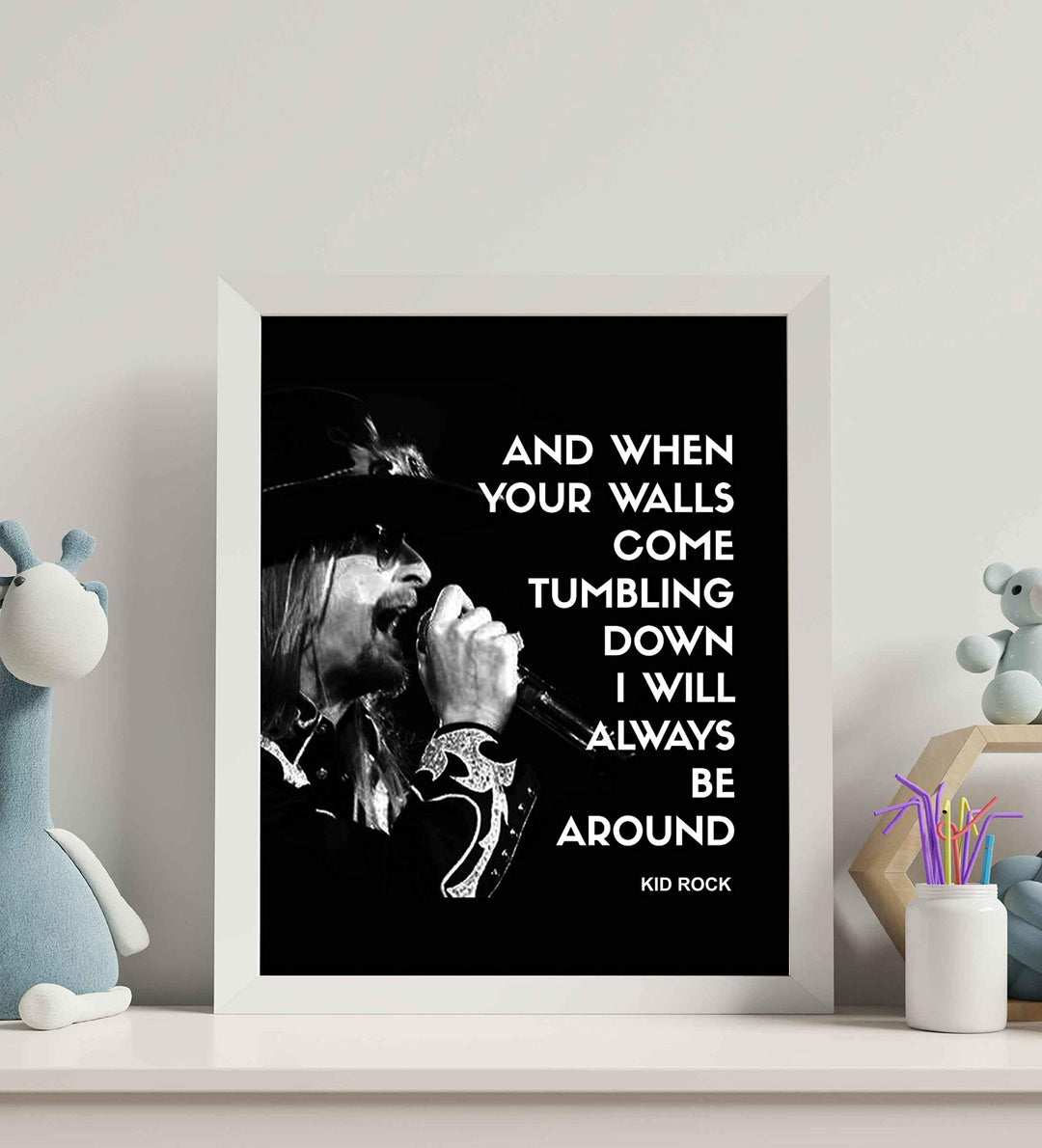 When The Walls Come Tumbling Down-Kid Rock"Only God Knows Why" Song Lyrics Wall Art -8 x 10" Rock Music Poster Print-Ready to Frame. Home-Office-Studio-Bar-Cave Decor. Perfect Gift for Fans!