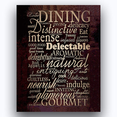 Kitchen & Dining Favorite Words & Quotes Wall Decor 2 Image Set- 8 x 10"s Wall Art Prints- Ready to Frame. Home D?cor, Dining Room Decor & Kitchen Decor. Beautiful Upscale Prints with Gourmet Flair.