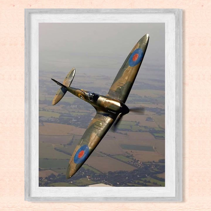 Supermarine Spitfire MK I -Royal Air Force -British Fighter Jet Poster Print -8 x 10" Military Aircraft Wall Decor -Ready to Frame. Home-Office-Military Decor. Perfect Sign for Game Room-Garage-Cave!