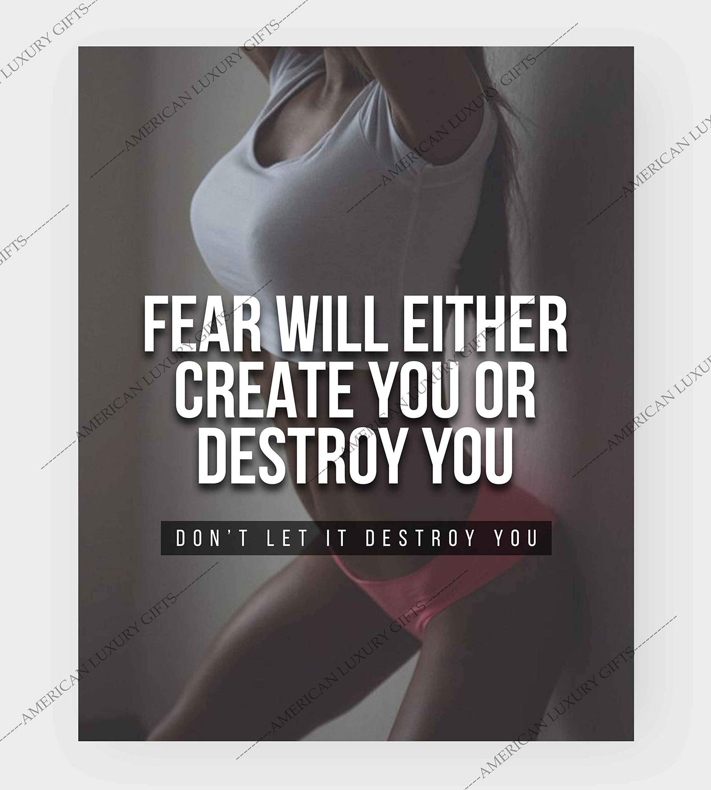Fear Will Either Create or Destroy You Motivational Exercise Sign -8 x 10" Wall Art Print-Ready to Frame. Inspirational Fitness Print for Home-Office-Gym-Studio Decor. Great Gift of Motivation!