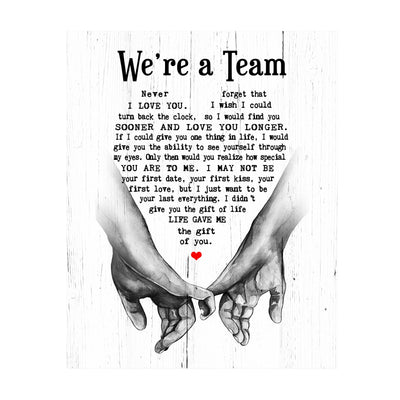 "We're A Team" Wedding Quotes Wall Art Decor -8 x 10" Inspirational Love & Marriage Print -Ready to Frame. Romantic Wedding Table & Anniversary Gift for Husband, Wife, Newlyweds & Couples!