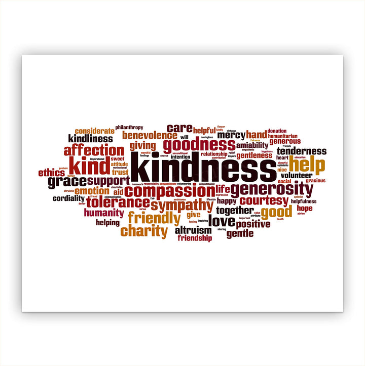 ?Words of Kindness?-Inspirational Word Art Sign- 10 x 8" Motivational Typographic Poster Print-Ready to Frame. Modern Home-Office-Classroom Decor. Perfect Teacher Gift &amp; Reminder-Kindness Matters!