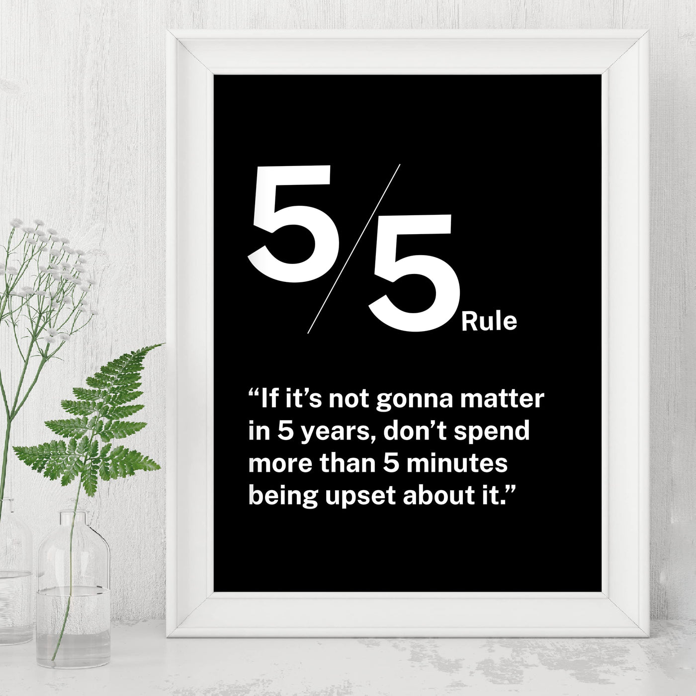 Rule of Five's- Motivational Wall Art Decor -8 x 10" Inspirational Typography Print - Ready to Frame. Modern Wall Decoration for Home-Office-Classroom-Gym-Dorm Decor. Great Gift for Motivation!