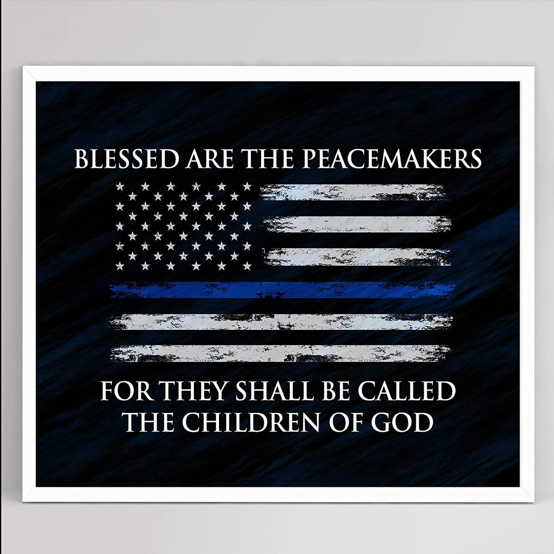 "Blessed Are the Peacemakers"-Patriotic Scripture Wall Art-10 x 8"