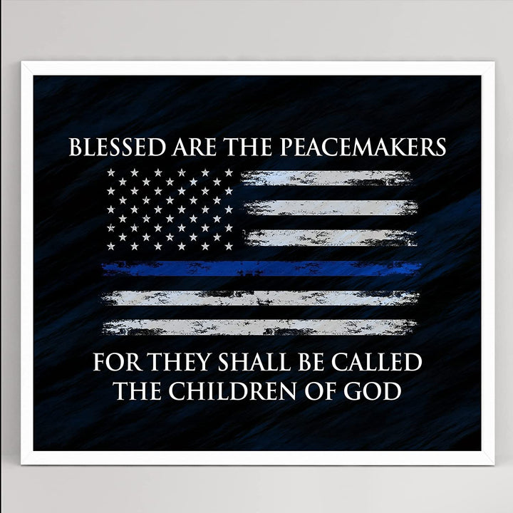 "Blessed Are the Peacemakers"-Patriotic Scripture Wall Art-10 x 8"