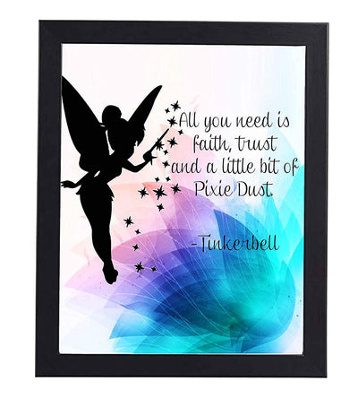 Tinkerbell Quotes-"Faith, Trust, & Pixie Dust"-8 x 10"