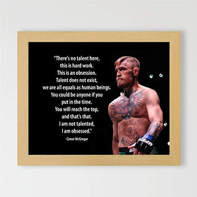 Conor McGregor Quotes Wall Art-"No Talent Here-This Is An Obsession"-10x8"