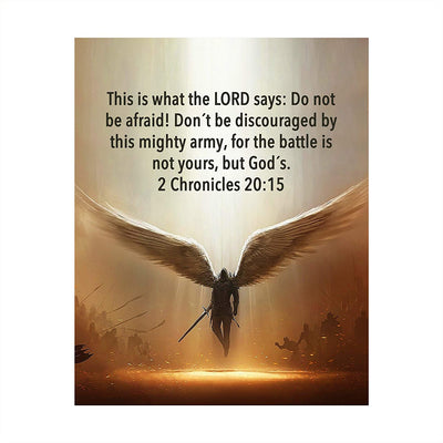 "The Battle Is Not Yours, But God's"-2 Chronicles 20:15-Bible Verse Wall Art -8x10"