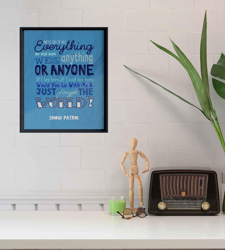 Snow Patrol Band-"Would You Lie With Me &amp; Just Forget the World"-Chasing Cars Song Lyrics-8 x 10" Wall Art Print-Ready to Frame. Home-Office-Studio-Bar-Cave Decor. Great Gift for Pop Rock Music Fans!