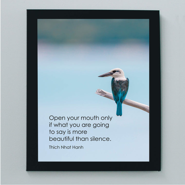More Beautiful Than Silence -Thich Nhat Hanh Mindfulness Quotes -8 x 10" Spiritual Wall Art Print-Ready to Frame. Inspirational Home-Office-Studio-Meditation-Zen Decor. Great Reminder to Be Kind!