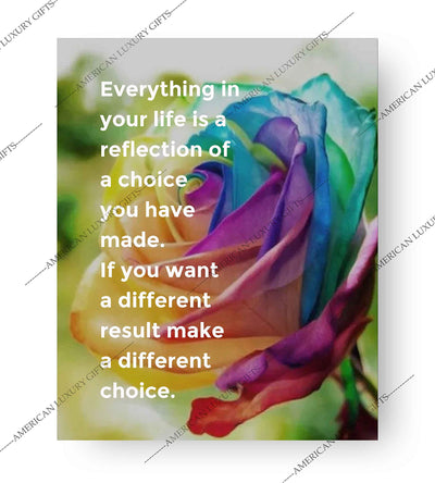 Everything in Life Is a Reflection of Choice Inspirational Quotes Wall Art -8 x 10" Floral Typographic Poster Print-Ready to Frame. Positive Home-Office-Classroom Decor. Great Motivational Sign!