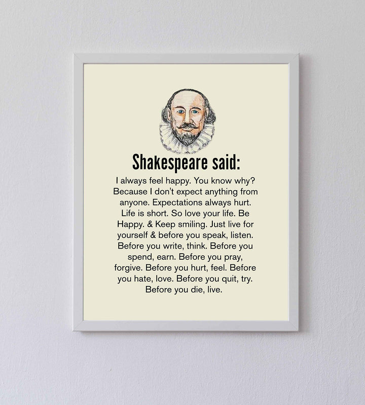 Shakespeare Quote Print – Timeless Literary Wall Art for Home &amp; Office