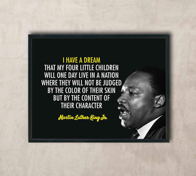 Martin Luther King Jr. Quotes-"I Have A Dream"-10 x 8" Silhouette Wall Art Print-Ready to Frame. Inspirational Home-Office-School-Library Decor. Perfect Gift for MLK Fans. Great Historical Reminder!