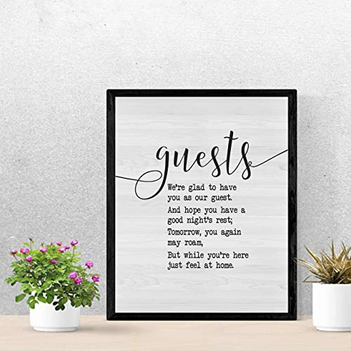 "Guests-We're Glad to Have You"- Welcome Sign Wall Art -11 x 14"