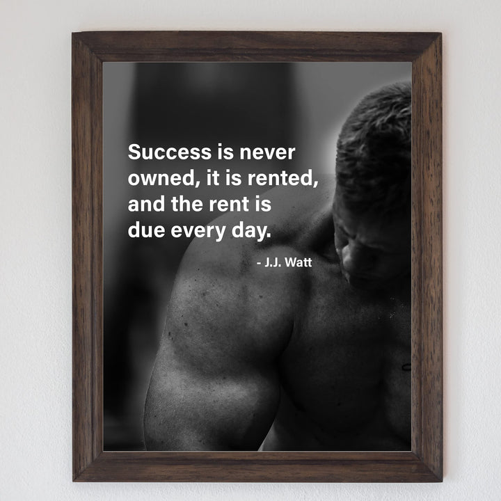 Success Is Leased &amp; Rent Due Every Day Motivational Wall Art Decor -8 x 10" Inspirational Exercise Photo Print -Ready to Frame. Perfect Home-Office-Work-Desk-Gym Decor. Great Gift of Motivation!