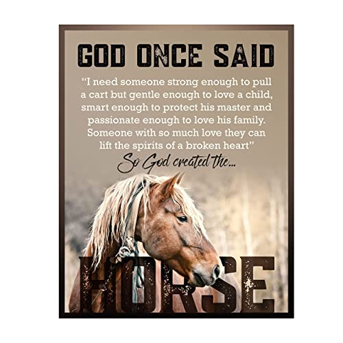 "So God Created the Horse" Inspirational Wall Art Sign-8 x 10"