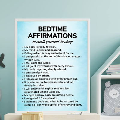 Bedtime Affirmations-Inspirational Quotes Wall Art -11 x 14" Motivational Night Time Poster Print -Ready to Frame. Ideal for Home D?cor-Bedroom Decor. Great Reminders & Inspiration for Sleep!