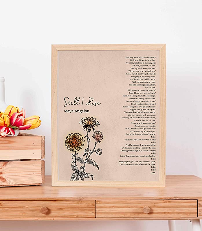 Maya Angelou-"Still I Rise"-Inspirational Poem Wall Art-11 x 14"