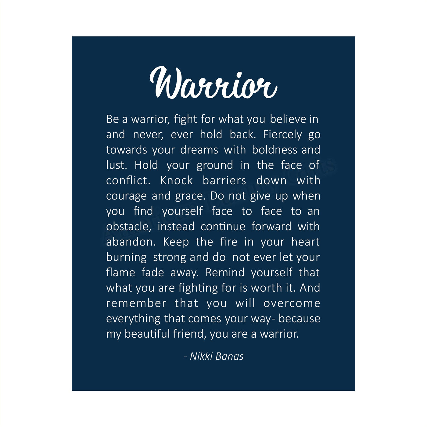 Be A Warrior-Fight For What You Believe In Inspirational Quotes Wall Art -8 x 10" Fierce Motivational Wall Print-Ready to Frame. Great Home-Office-Studio-Dorm Decor. Perfect Gift of Motivation!