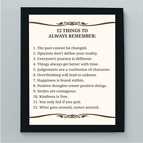 "12 Things To Always Remember"- Inspirational Wall Art- 8 x 10"