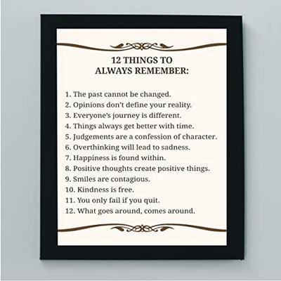 "12 Things To Always Remember"- Inspirational Wall Art- 8 x 10"