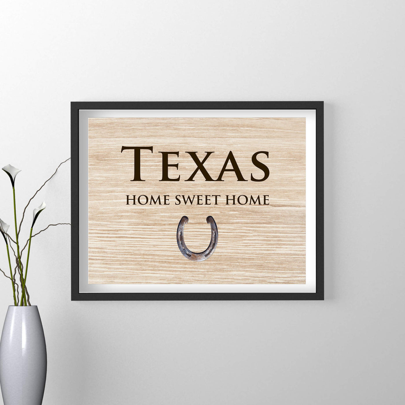 Texas-Home Sweet Home Lone Star State Wall Decor-10 x 8" Country Rustic Family Art Print-Ready to Frame. Western Home-Office-Welcome-Farmhouse Decor. Perfect Southern Gift! Printed on Photo Paper.