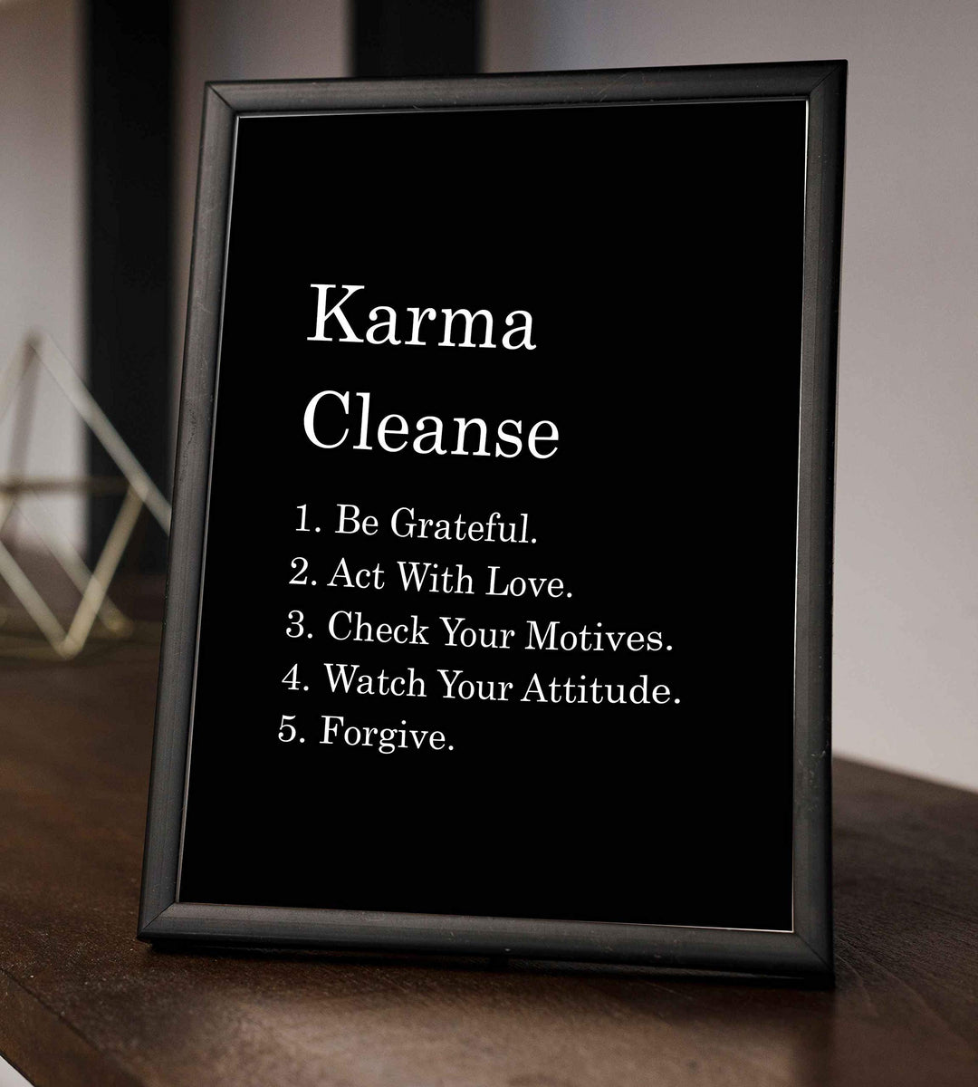 Karma Cleanse-Check Your Motives Spiritual Quotes Wall Art- 8 x 10" Modern Typographic Wall Print-Ready to Frame. Inspirational Life Quotes for Home-Studio-Office Decor. Makes a Perfect Zen Gift!