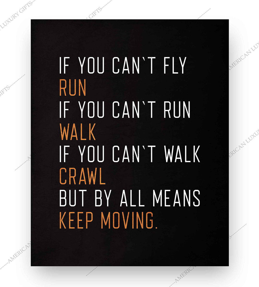 ?By All Means Keep Moving?-Motivational Quotes Wall Art-8 x 10" Exercise-Fitness Poster Print-Ready to Frame. Modern Typographic Design. Home-Office-Dorm Decor. Perfect Motivation for the Gym!