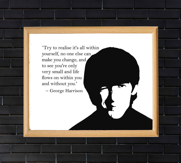 George Harrison Song Lyric Art-"Realise It&