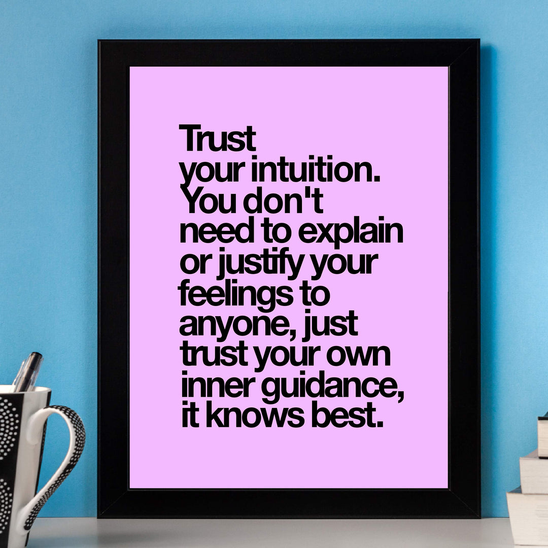 Trust Your Intuition-It Knows Best Spiritual Quotes Wall Art -8 x 10" Inspirational Typographic Print-Ready to Frame. Home-Office-Studio-Dorm Decor. Great Zen Gift and Positive Decoration!