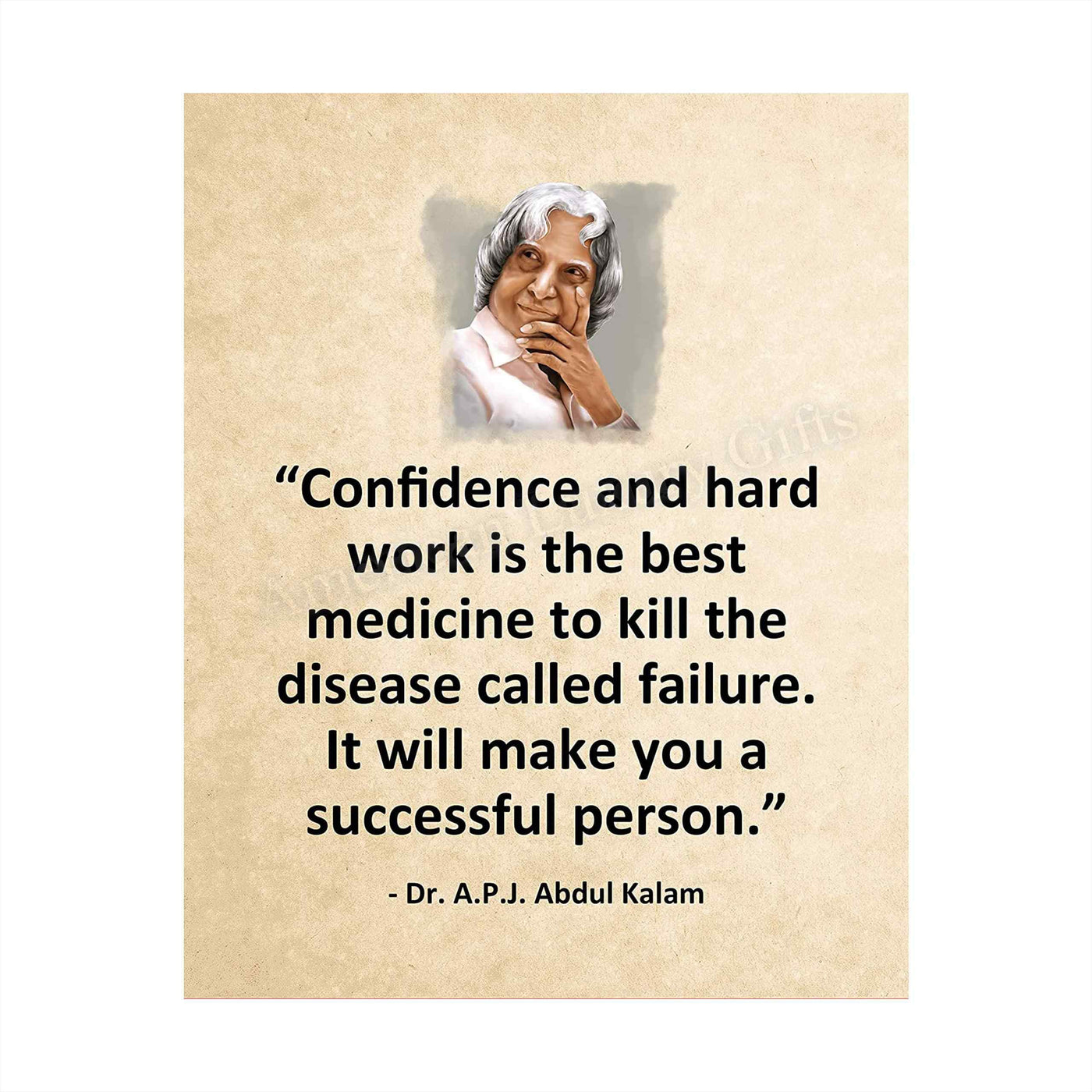 Confidence and Hard Work Will Make You Successful Motivational Quotes Wall Sign -8 x 10" Inspirational Wall Art Print-Ready to Frame. Positive Home-Office-School-Dorm Decor. Great Sign for Success!