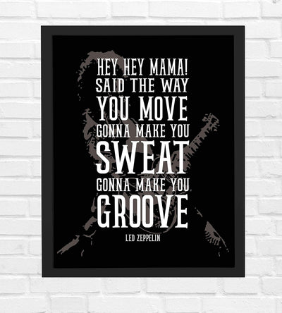 Led Zeppelin Band-"Hey, Hey Mama!"-Song Lyrics Wall Art Sign-8 x 10" Rock Music Poster Print- Ready To Frame. Perfect Home-Office-Studio-Bar-Dorm-Man Cave Decor. Great Gift for Zeppelin Fans!