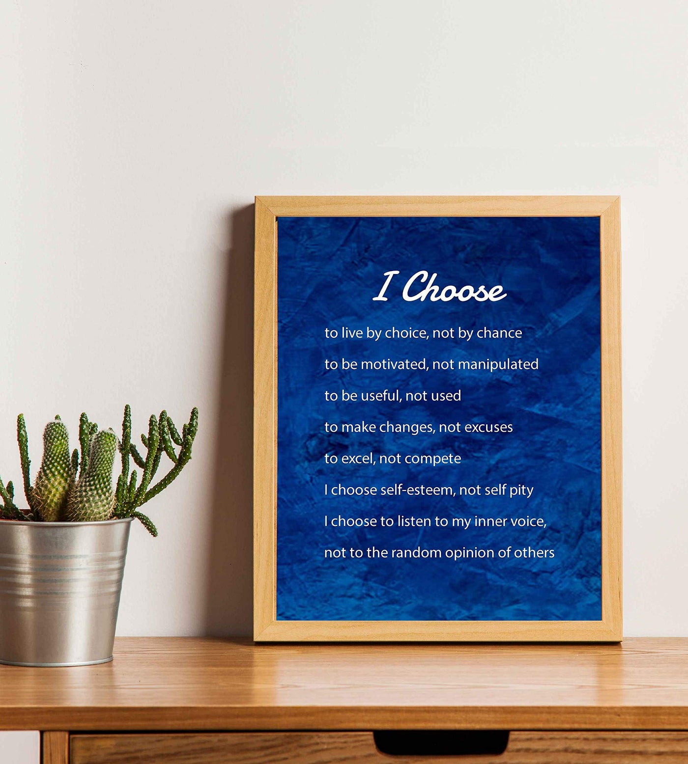 I Choose-To Live By Choice, Not By Chance- Inspirational Quotes Wall Art-8 x 10" Typographic Poster Print-Ready to Frame. Modern Home-Office-Classroom Decor. Great Motivational Gift for All!