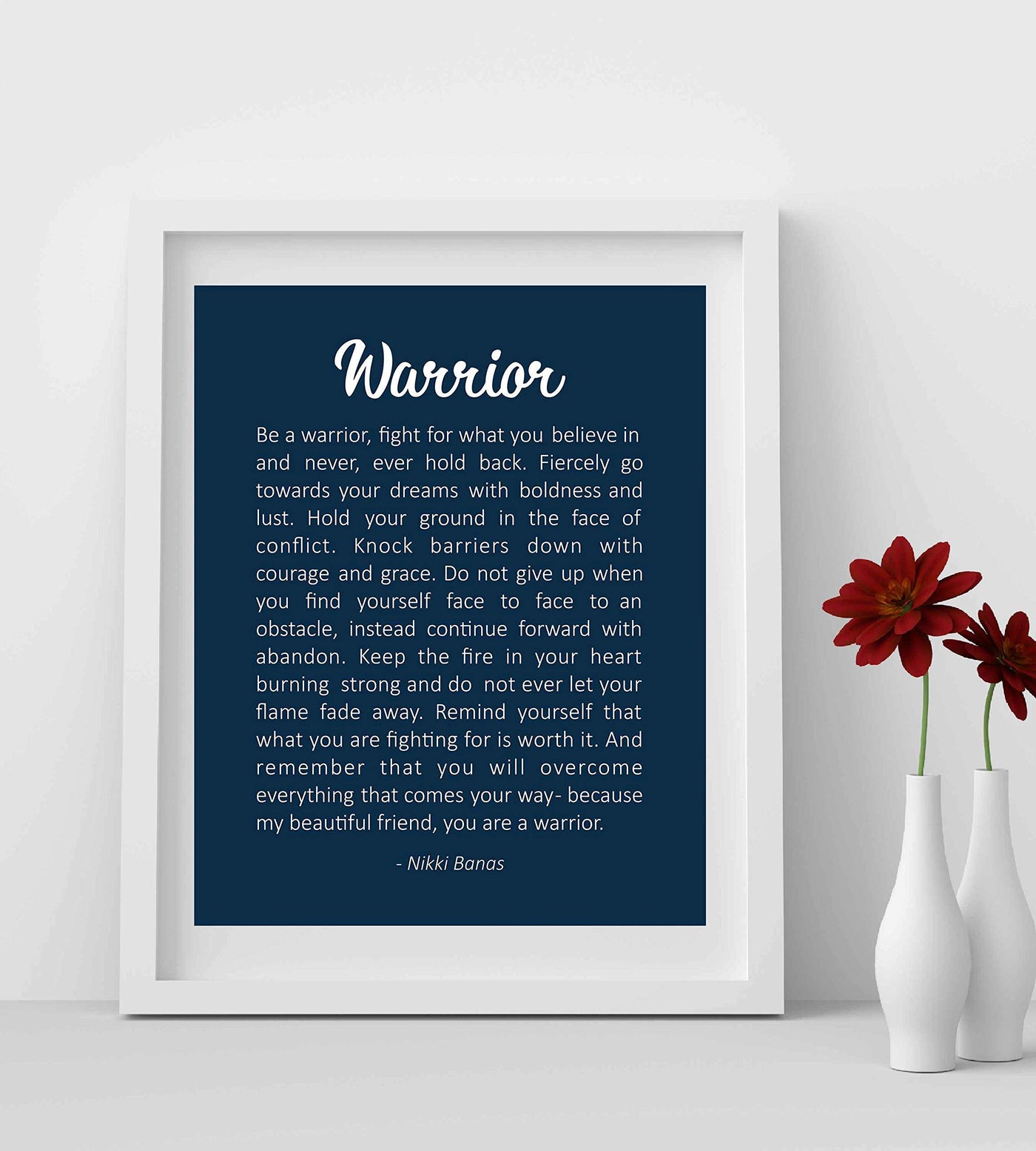 Be A Warrior-Fight For What You Believe In Inspirational Quotes Wall Art -8 x 10" Fierce Motivational Wall Print-Ready to Frame. Great Home-Office-Studio-Dorm Decor. Perfect Gift of Motivation!