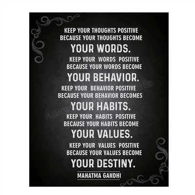 GANDHI Quotes Wall Art-"Your Destiny"- 8 x 10