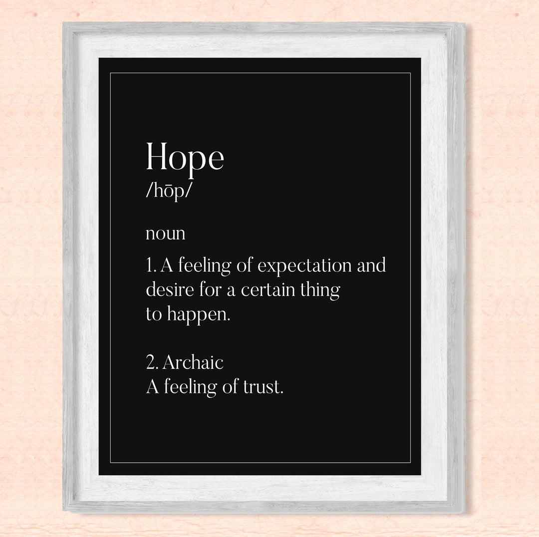 Definition of Hope Inspirational Wall Sign -8 x 10" Christian Art Print-Ready to Frame. Modern Typographic Design. Home-Office-Family Room-Church-Religious Decor. Great Gift of Inspiration!