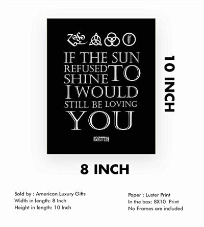 Led Zeppelin Band-"If the Sun Refused to Shine-Still Be Loving You"-Song Lyrics Wall Art-8 x 10"