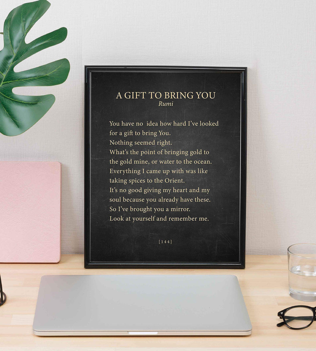A Gift To Bring You-Rumi Book Page Print-8 x 10" Literary Wall Art Quotes w/Replica Distressed Parchment Design-Ready To Frame. Inspirational Home-Office-Spiritual Decor. Great Gift of Love!